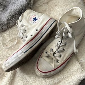 size seven high top converse white